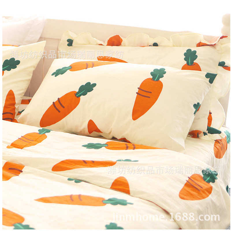ins保暖四件套胡萝卜32 加厚斜纹床单被罩床品四件套开学季用品,床上用品,床品套件/四件套/多件套,淘宝优惠券,粉丝福利购,淘宝优惠卷