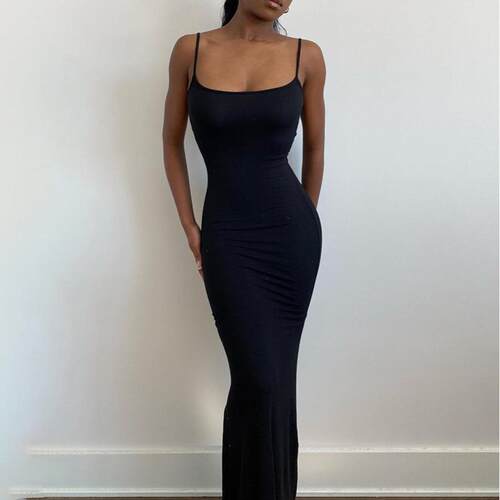 Women's Basic Slim Fit Solid Color Sleeveless Dress  Casual