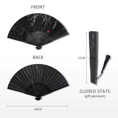 Bamboo Folding Fan silk Chinese Stylefan Hand Held Anitque A