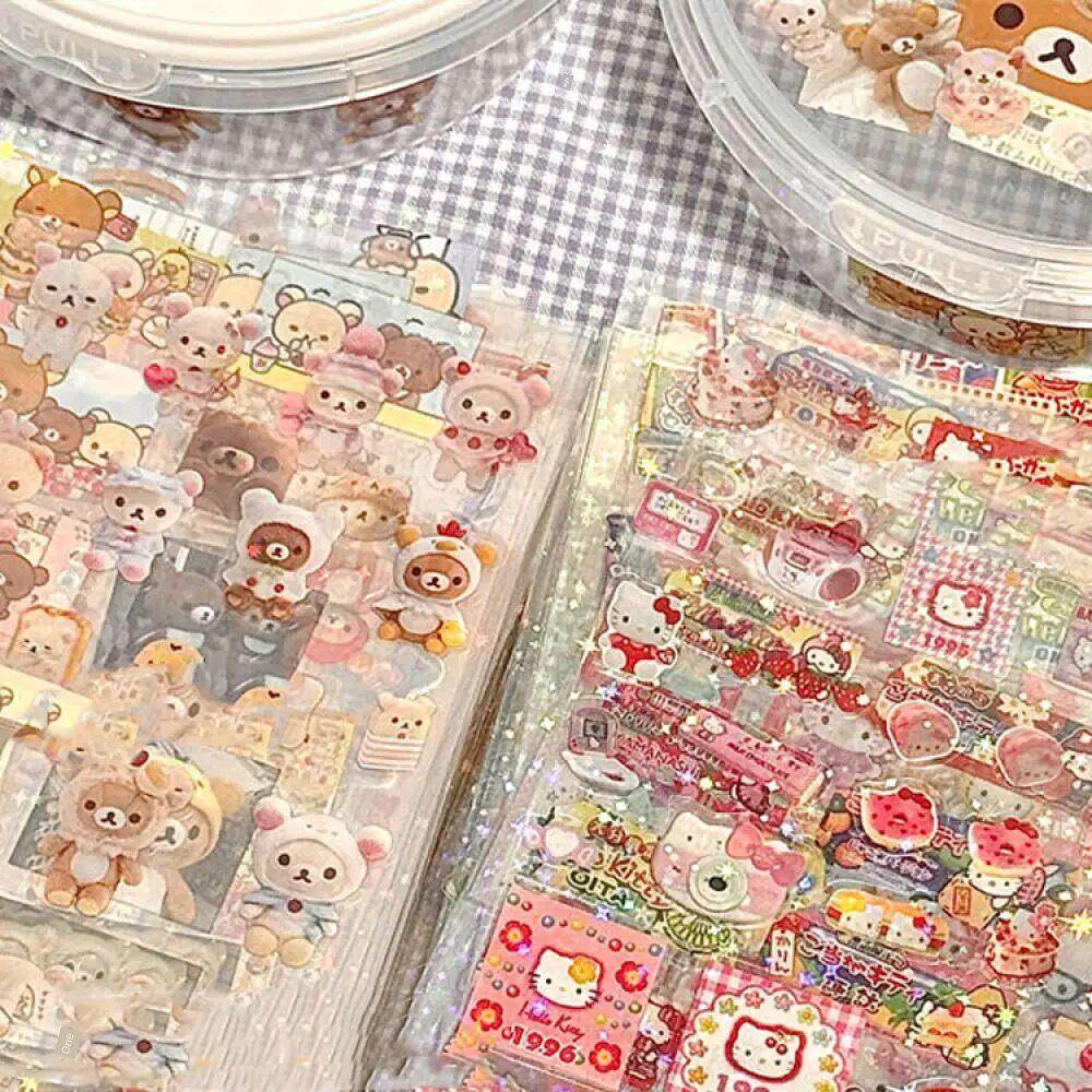 5pcs Hello Kitty Rilakkuma Cartoon Die-cutting Sticker Cute图片