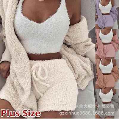suit pajamas Womens clothes women shorts casual home plush