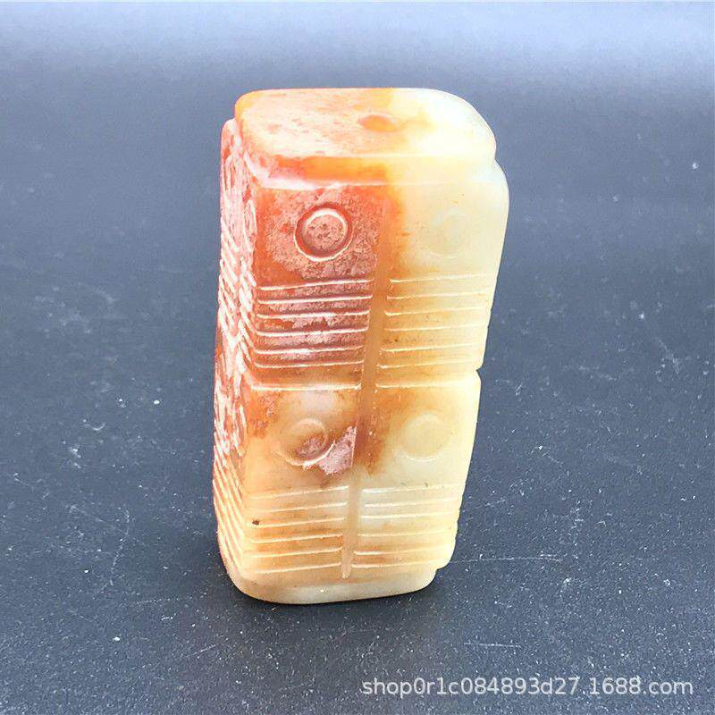 仿古做旧老岫玉玉棕管古玩玉器手把件仿战汉高古岫玉挂件棕管勒子