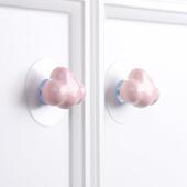 新款 云朵免打孔拉手衣柜整体橱柜柜子抽屉玻璃门单孔陶瓷免钉自粘