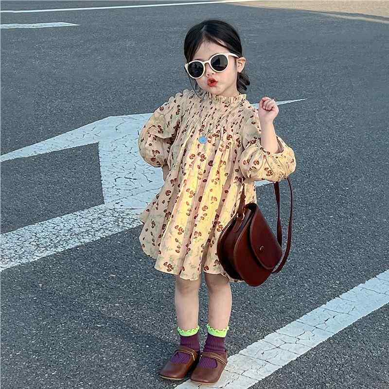童连裙公主新款韩版花朵新中女时尚衣蓝78010色款梦风木童装田园