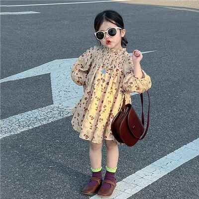 童连裙公主新款韩版花朵新中女时尚衣蓝78010色款梦风木童装田园