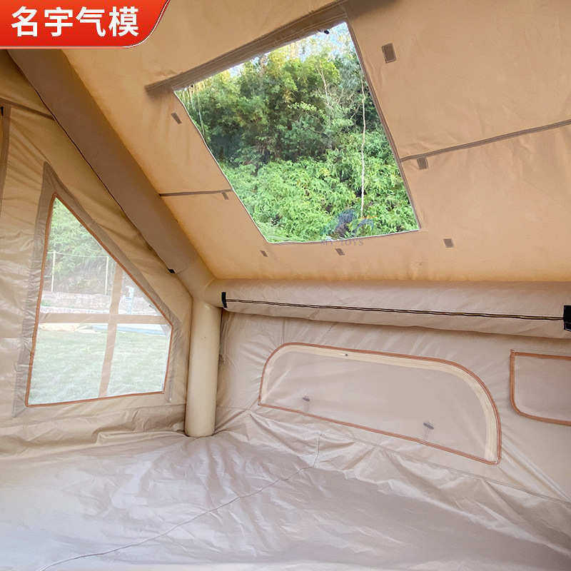 充气野营帐篷 单人双人户外露营帐篷 便携折叠牛津布防雨野营帐篷