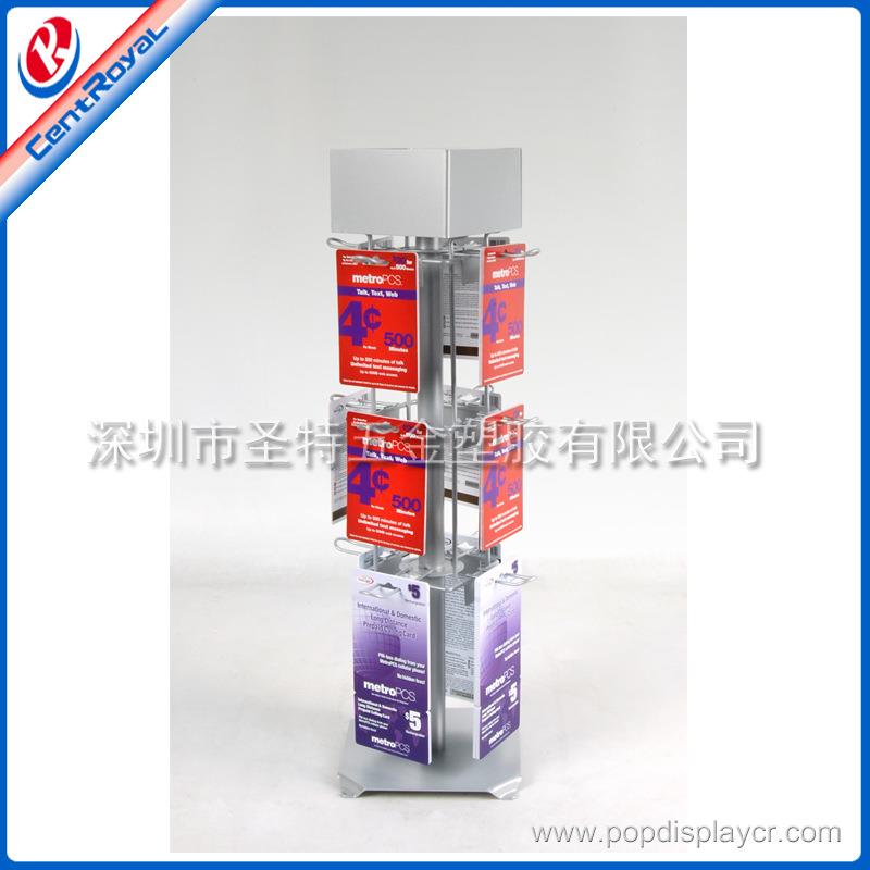 专业生产精美卡片铁线架 旋转卡片架 移动铁艺卡片展示架