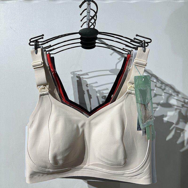 孕妇内衣聚拢防下垂大罩杯大红色哺乳文胸薄款爆乳小大尺码哺乳胸