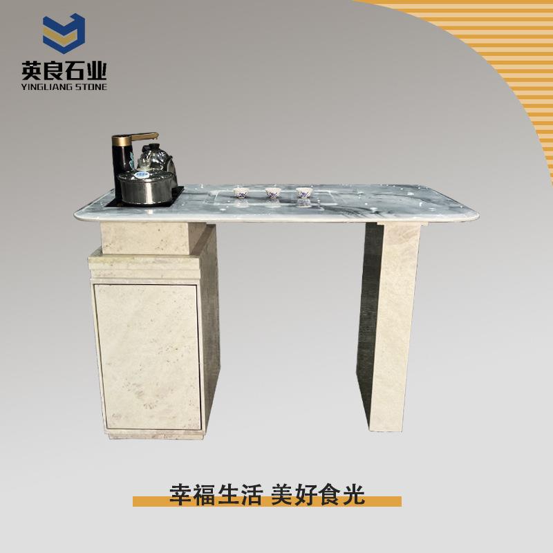 茶台全石材茶桌大理石台面轻奢阳台客厅防渗透易清洁茶盘可移动
