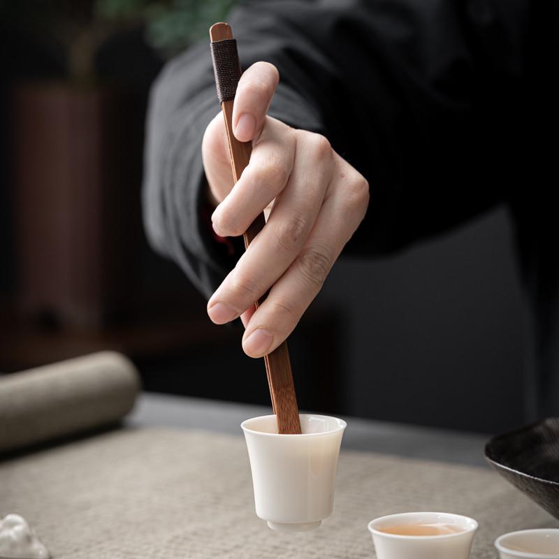 竹制茶则茶道三件套装赏茶荷功夫茶具配件茶席垫茶巾托茶勺茶新品