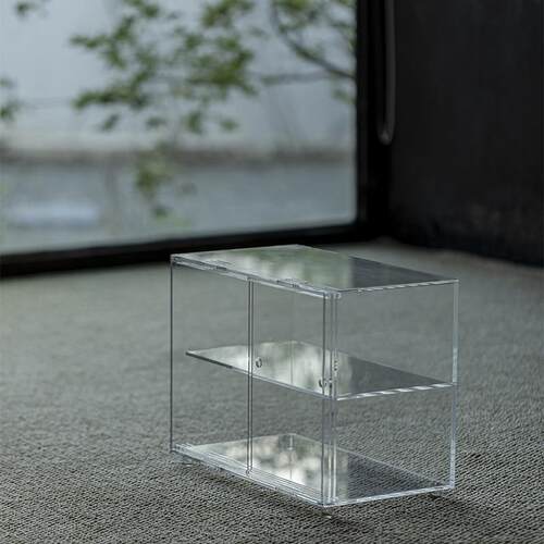 推拉门亚克力茶棚茶具收纳展示博古架室内家居置物架防尘