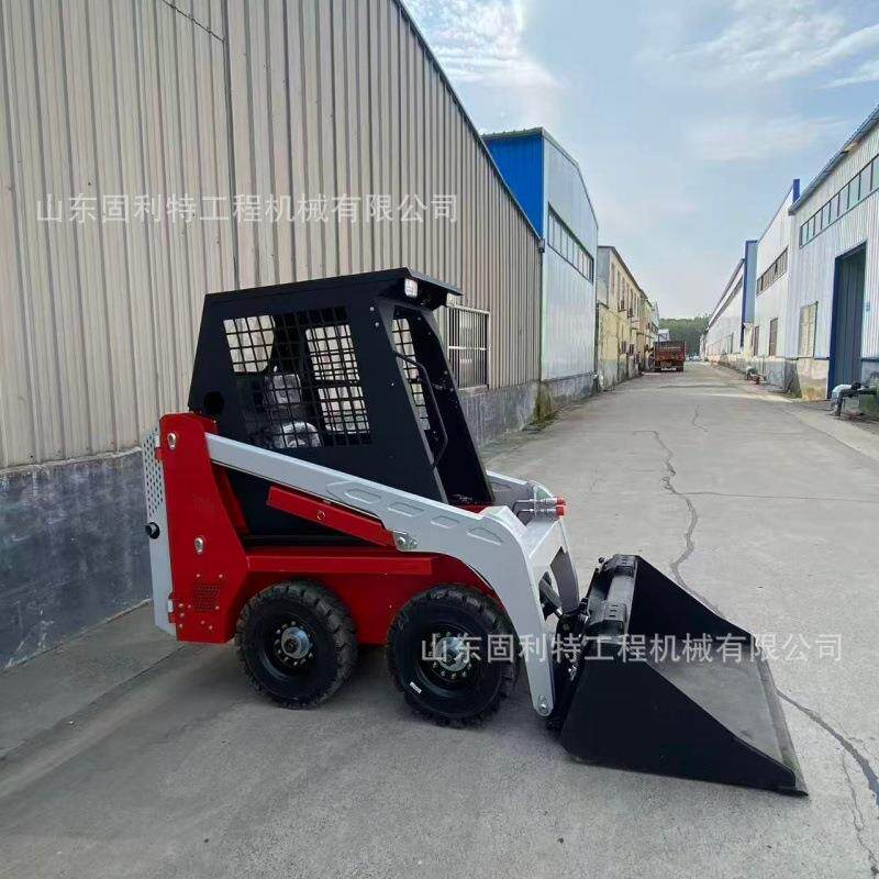 小型迷你型轮式装载机380滑移多功能履带式垃圾搬运车