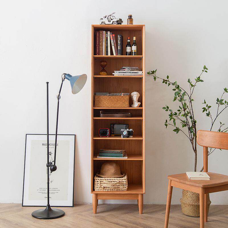 北欧实木书柜一体靠墙家用简约书架客厅置物架日式立柜展示柜组合