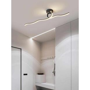 走廊过道灯现代简约入户门厅灯北欧楼梯阳台玄关衣帽间长条吸顶灯