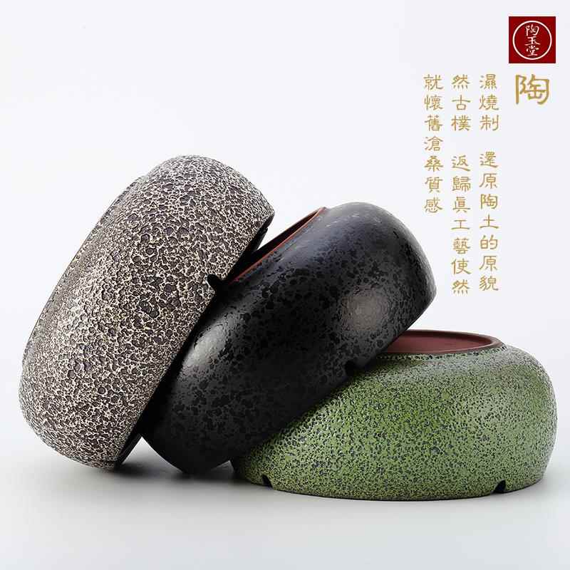 陶瓷烟灰缸创意办公室家用中式客厅茶几大号个性复古摆件潮流马小