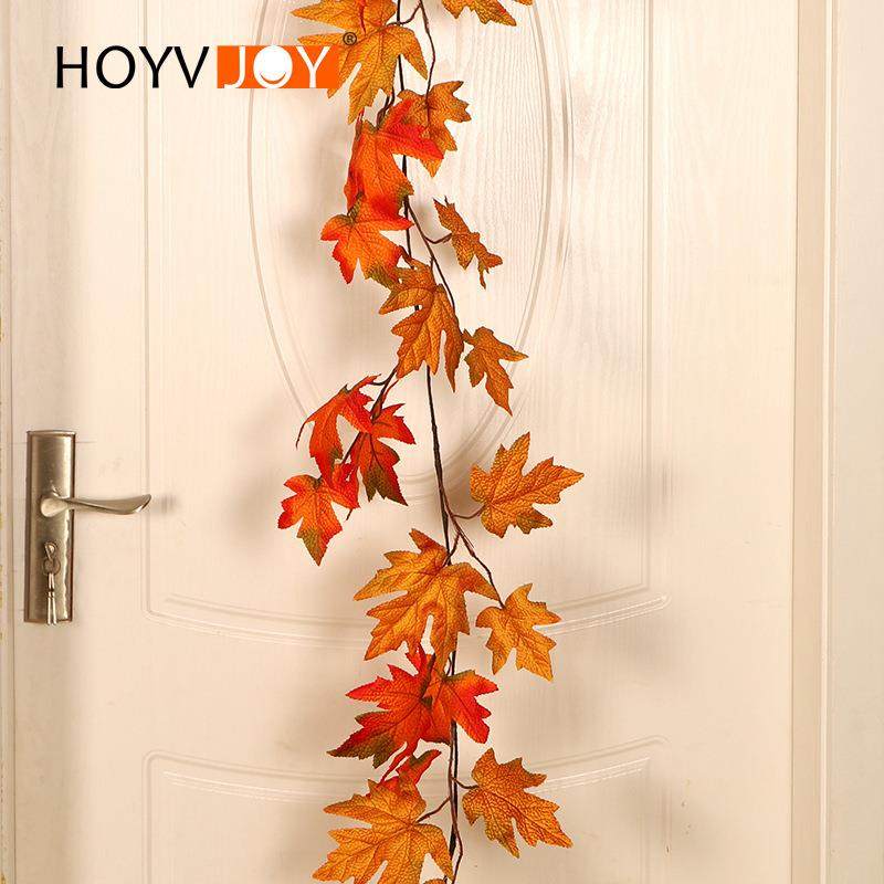 鸿禹 新款感恩节秋色装饰藤条 初秋仿真枫叶藤蔓家居橱窗装饰挂件