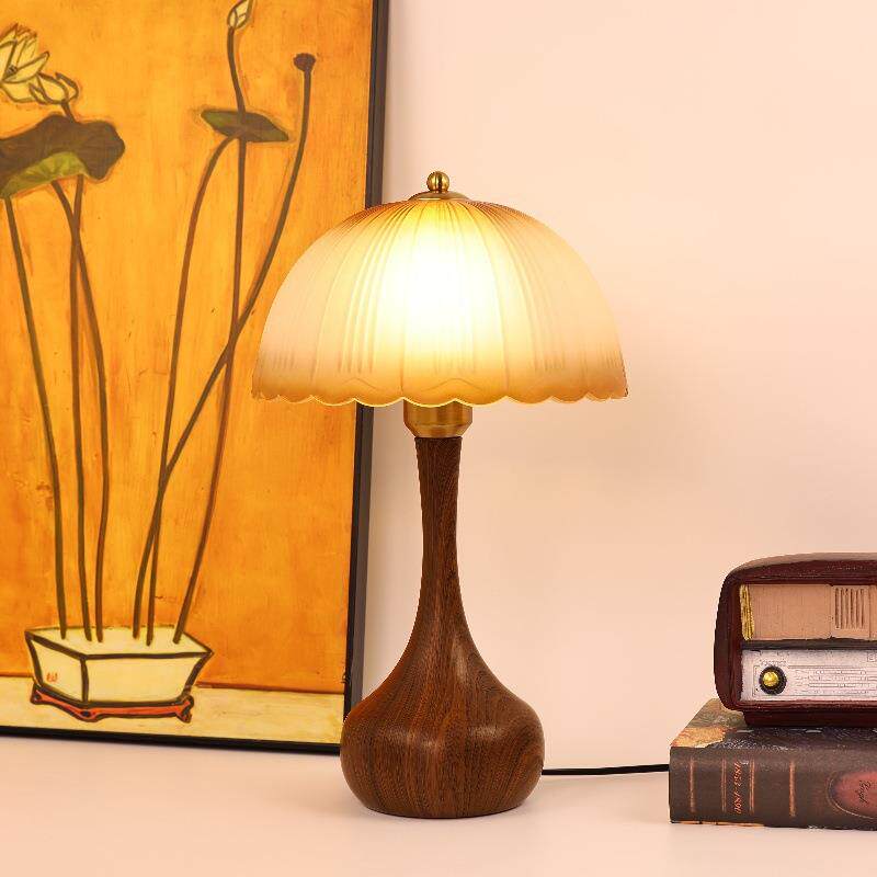 中古风台灯轻奢高级感新中式客厅沙发玻璃美式覆古主卧室床头柜灯