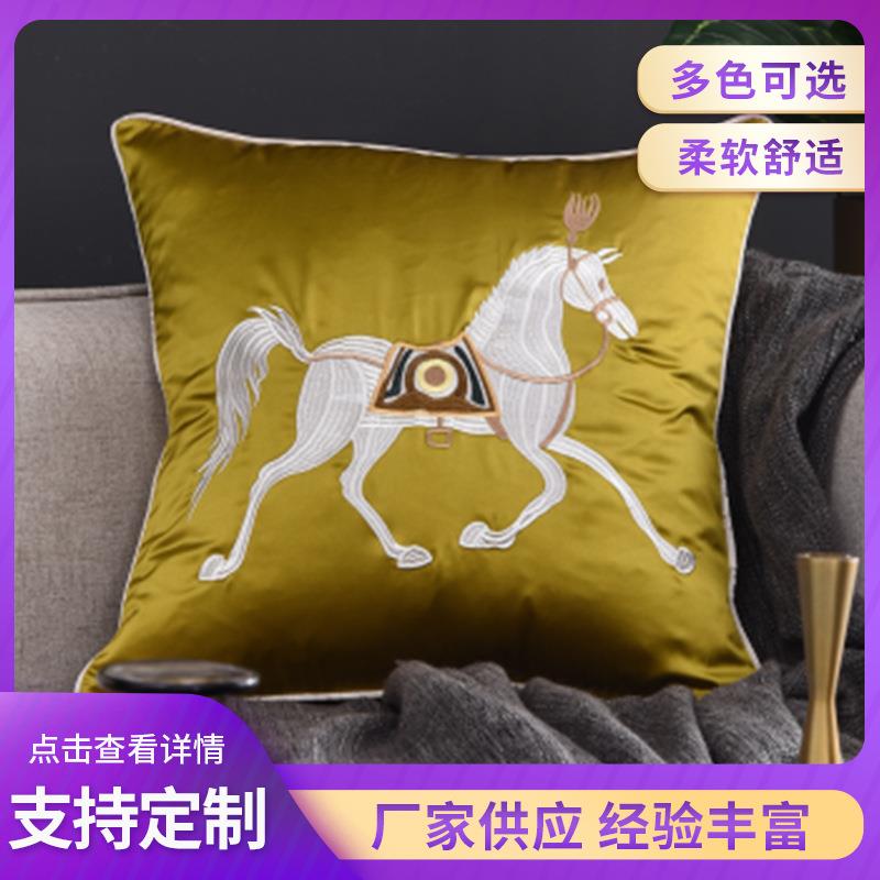 现代简约美式轻奢橙色风格沙发抱枕靠垫橘色样板间客厅靠枕轻奢