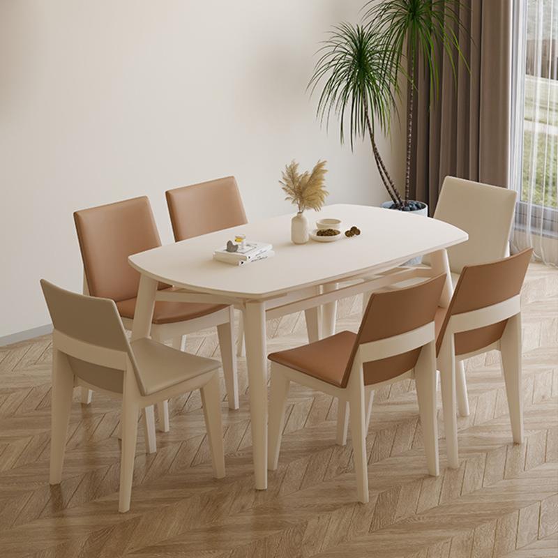 圆形岩板餐桌小户型家用现代简约轻奢实木奶油风伸缩折叠可变圆桌