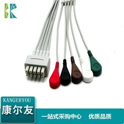 E9008LA马奎五导扣式心电导联线VS型导联线VS 型一体导联线