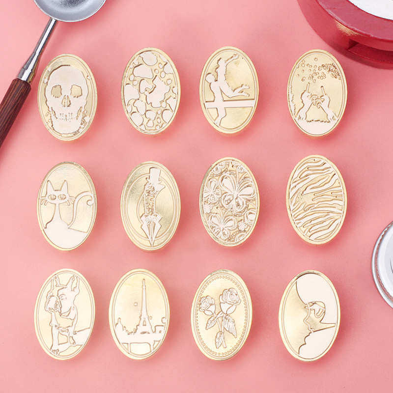 火漆印章单头椭圆印章头信封手账diy制作印章邀请函印戳