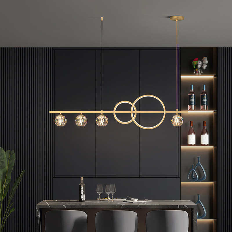 餐厅灯北欧灯具轻奢长条餐桌灯创意饭厅吧台简约现代全铜水晶吊灯,家装灯饰光源,客厅吊灯,淘宝优惠券,粉丝福利购,淘宝优惠卷