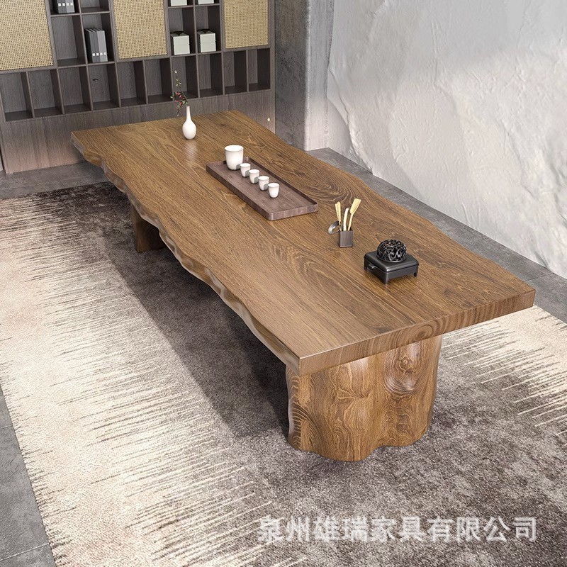 新中式茶桌椅组合家用客厅民宿禅意办公室茶台实木大板功夫泡茶桌