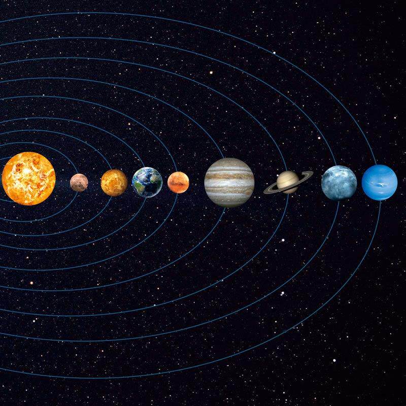 太阳系九大行星贴纸萤光地球月亮发光儿童房间幼儿园装饰夜光墙贴