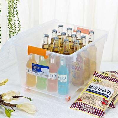 茶花透ZUA明精巧收箱带滑轮28255L*2个装（颜色随机）28纳54355L*