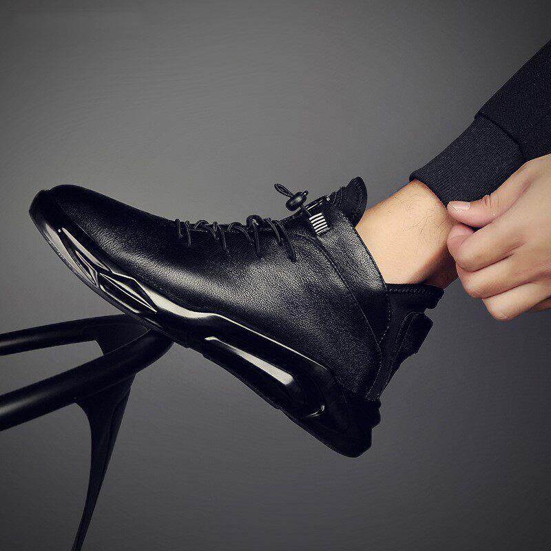 潮牌真皮马丁靴男2024新款加绒棉鞋春秋休闲韩版潮流百搭短靴子男