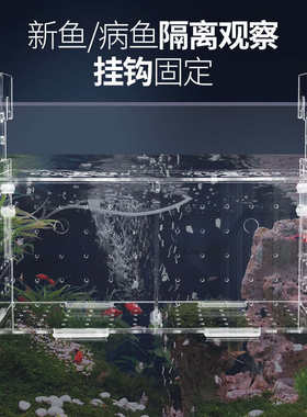 鱼苗饲养箱孵化产房繁殖箱亚克力孔雀鱼幼鱼产仔箱壁挂式隔离板