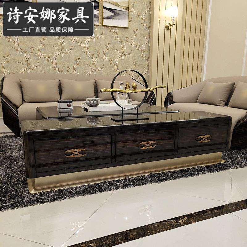 现代简约轻奢电视柜 后现代奢华实木烤漆地柜别墅装饰柜意式家具