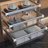 柜衣拉270篮抽屉式 架衣间推拉收纳筐帽分层改造五内金配 置伸缩裤