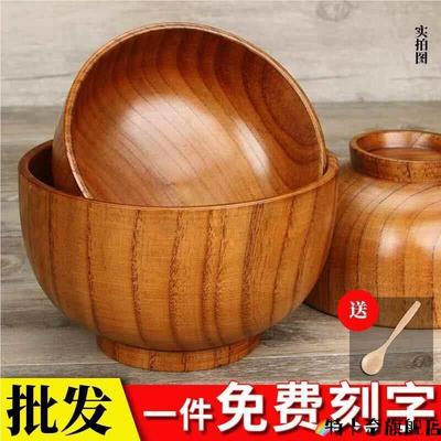 成人竹碗手工家用儿童吃饭摔竹筒碗无漆复古小孩大号木碗