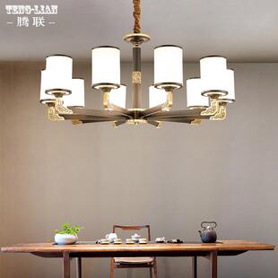新中式 吊灯别墅大厅书房灯具 客厅吊灯全铜简约卧室餐厅房间灯新款