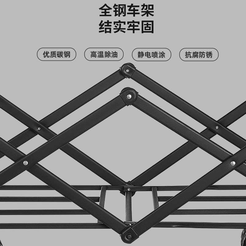 新款可折叠便携露营推车拉杆小拉车营地车桌板野外户外手推野餐车