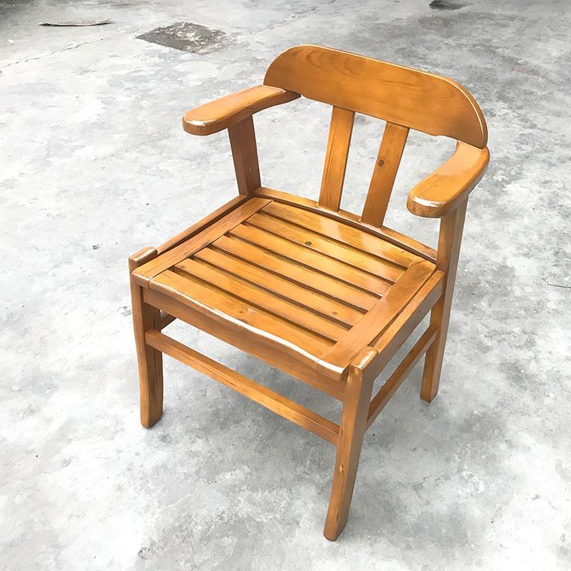 碳化经济型休闲简约餐厅家用实木靠背椅原木商用扶手椅子餐椅