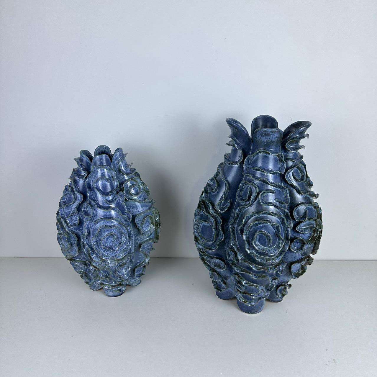 中古风陶瓷花瓶民宿茶室艺术摆设展厅售楼部异形双耳花器高档摆件