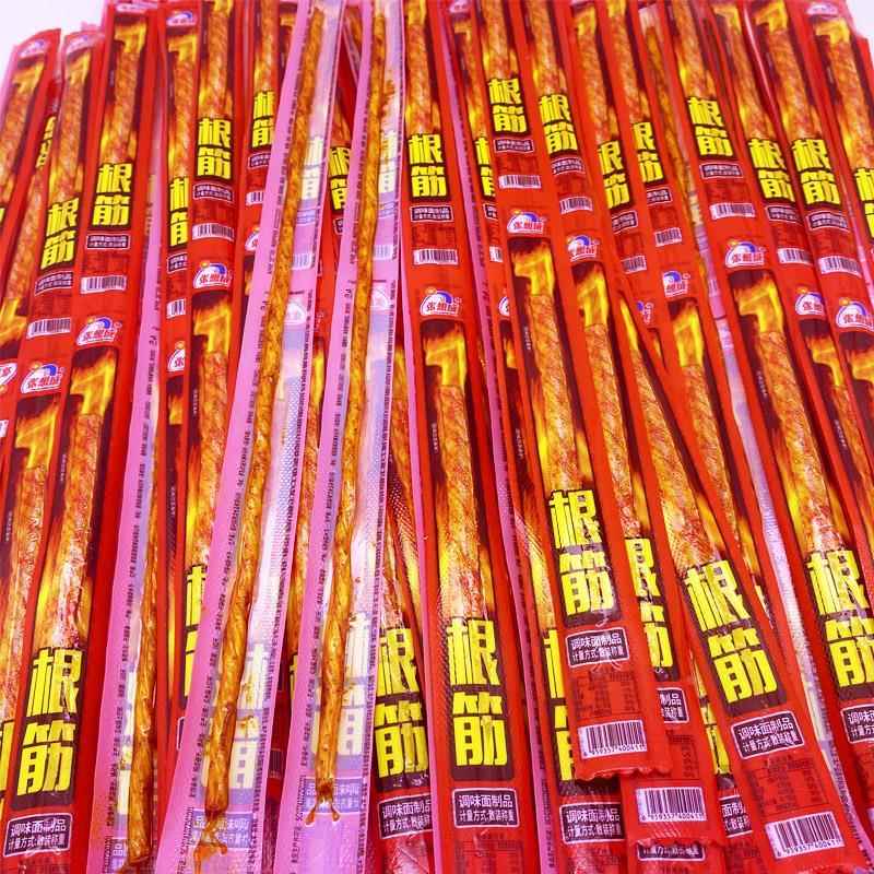 张想成一根筋辣条素牛筋约50cm长根网红麻辣调味面制品校园小吃