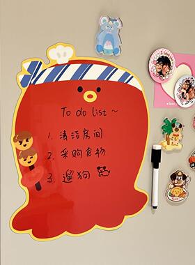 猪包小狗原创章鱼烧磁吸冰箱贴写字板留言板日系厨房可爱插画礼物