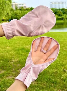 夏季防晒手套女防紫外线公主风薄款露指短款袖套开车户外骑行防滑