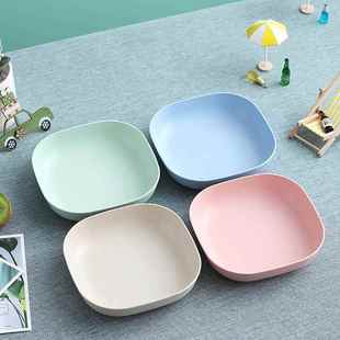 家用零食小吃点心盘吐骨碟餐桌鱼刺骨头方盘干果水果坚果防摔碟盘