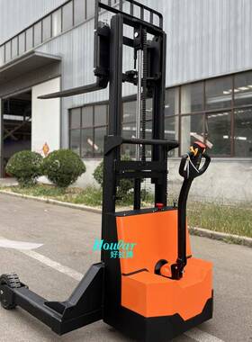 SZhoular1.5吨越野款橡胶轮堆高车电动叉车堆垛车全电动步行叉车