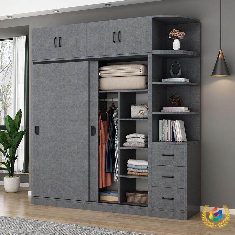 实木生板衣柜易BBA家用卧室组装柜子出租房推拉门简儿大童衣态橱