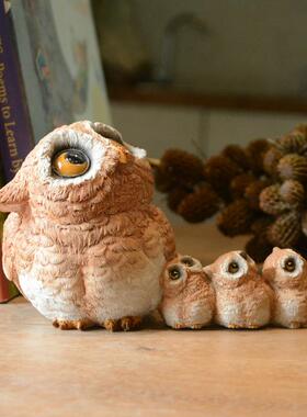 创意可爱猫头鹰家居装饰品彷真动物桌面小摆件树脂个性男女友礼物