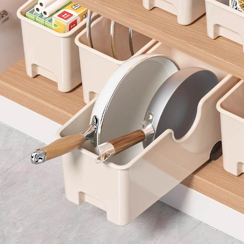 锅架厨房锅具收纳橱柜储物盒锅盖架滑轮置物架塑料收纳盒储物架子,厨房/烹饪用具,厨房置物架/置物柜/角架,淘宝优惠券,粉丝福利购,淘宝优惠卷