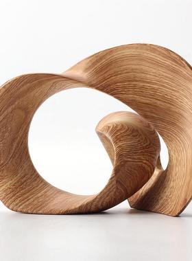 样摆酒店桌面艺Z09579术创意抽象雕塑品现代家居艺术板房树饰脂工