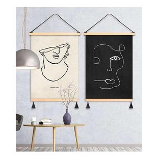 布画背景艺挂免墙挂画风打孔简约马蒂斯客厅壁画卧室ins布装 饰画