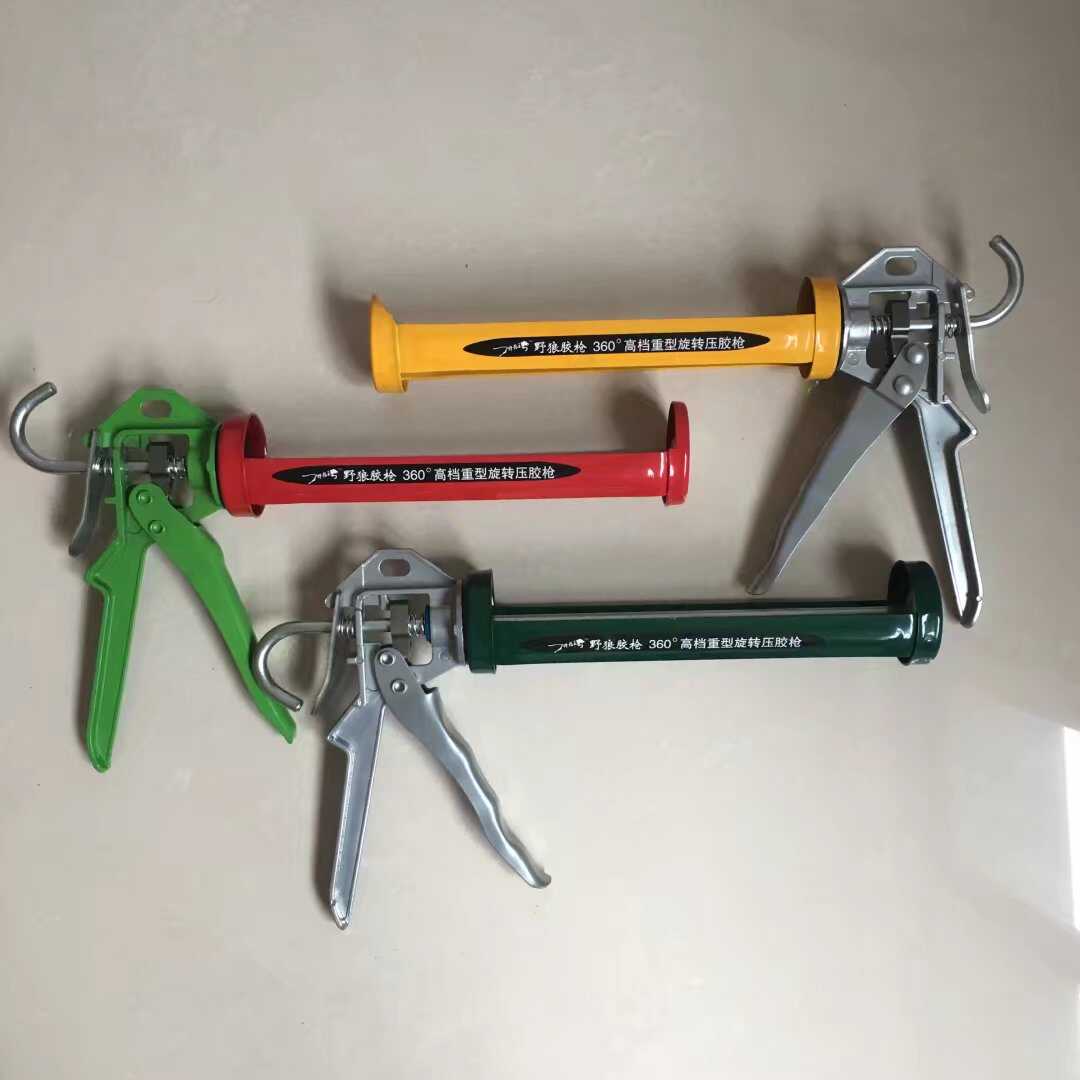 野狼王9寸300ML高档加厚重型旋转胶枪 玻璃胶枪 压胶枪堵缝打胶枪