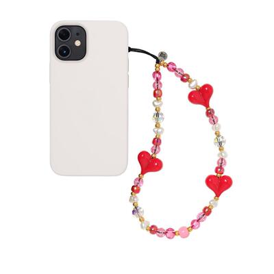 stringting爱心彩色串珠手机链手腕小挂绳网红ins风防丢挂件吊饰